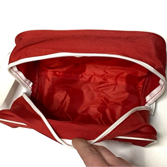 Vintage Old Spice Shaving Toiletry Bag Red Nylon Embroidered Travel Bag 10” Long - Picture 6 of 6